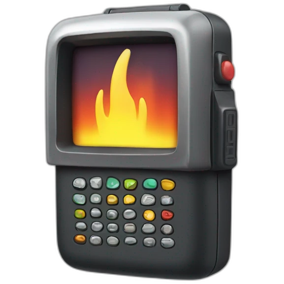 90s beeper on fire emoji