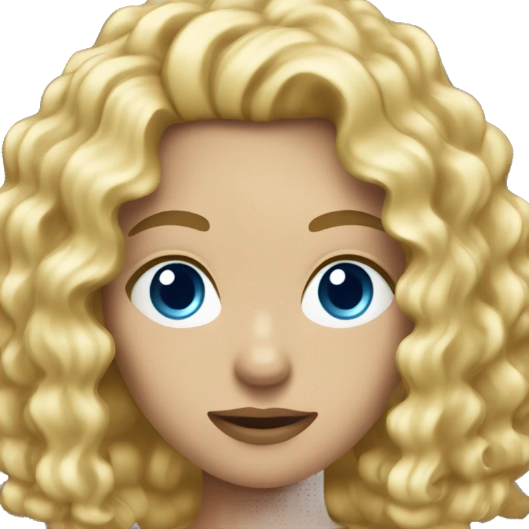 longer blonde curly hair blue eyes with shot gun emoji