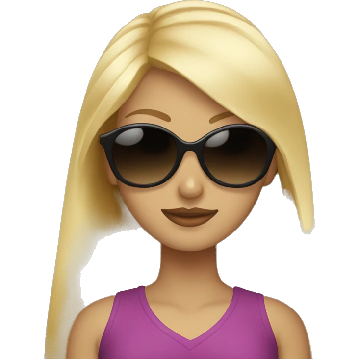 blonde girl with sunglasses  emoji