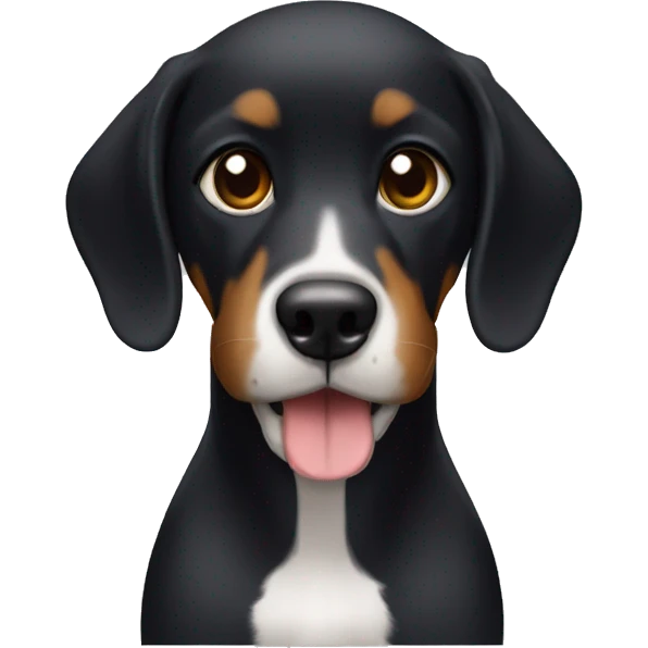 Perro negro como cocker y snautcher alegre emoji