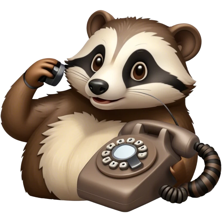 Badger with corded phone emoji