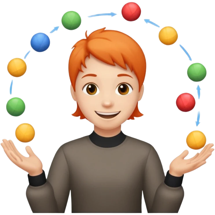 person juggling emoji