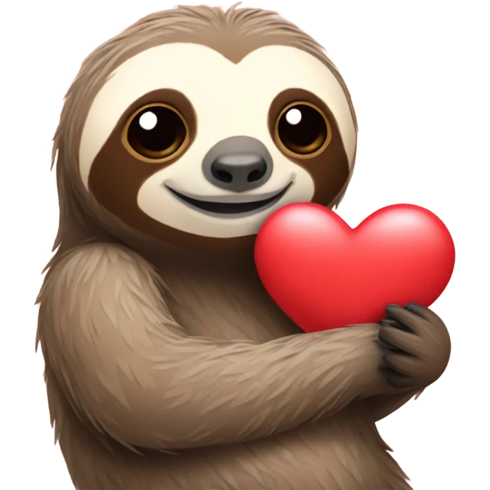 Sloth with a heart emoji