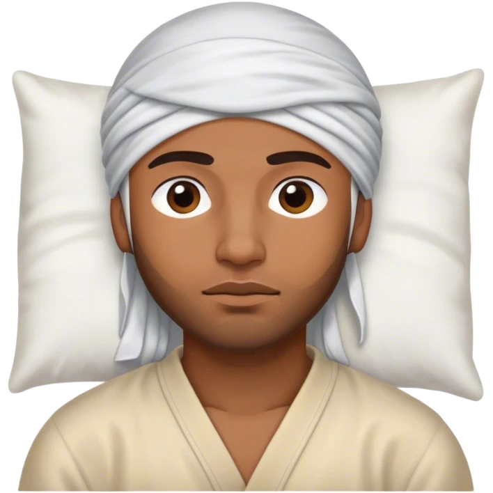 Brown man going to sleep with a durag on emoji
