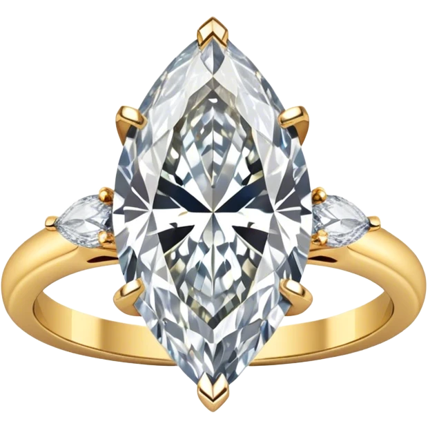 marquise diamond engagement ring gold emoji