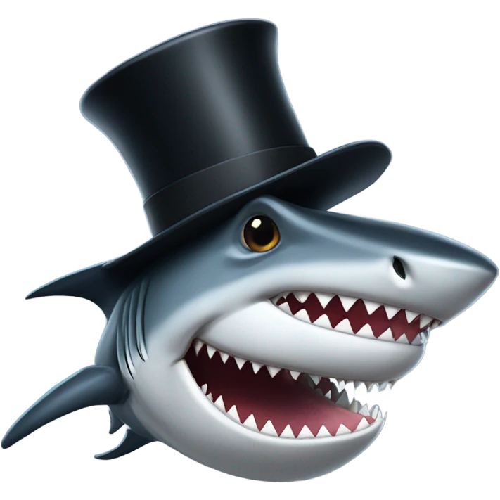 shark with tophat emoji