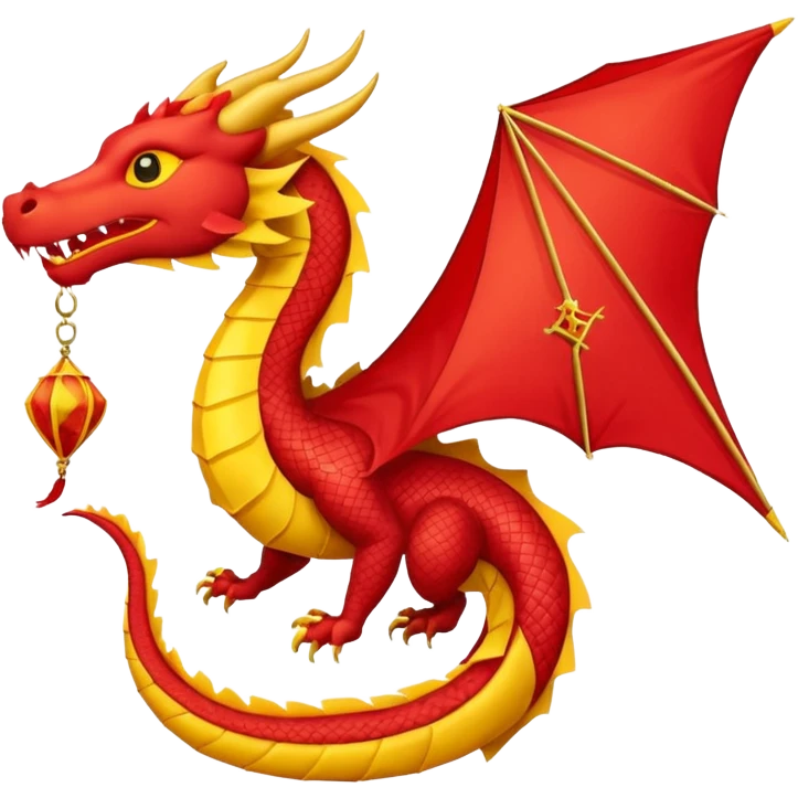 kite with dragon shape emoji