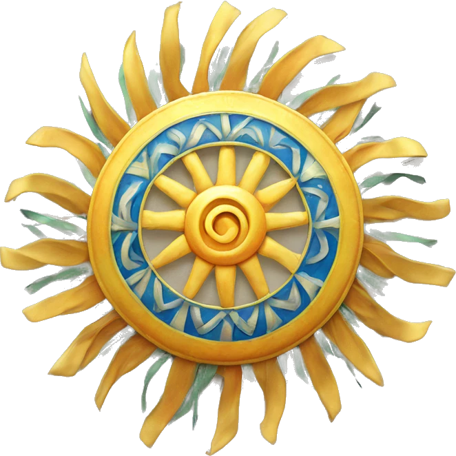 Slavic Sunwheel with ribbons from rays emoji