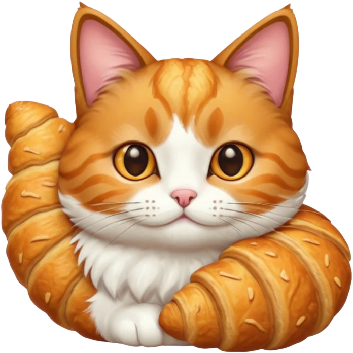 Cat with a croissant  emoji