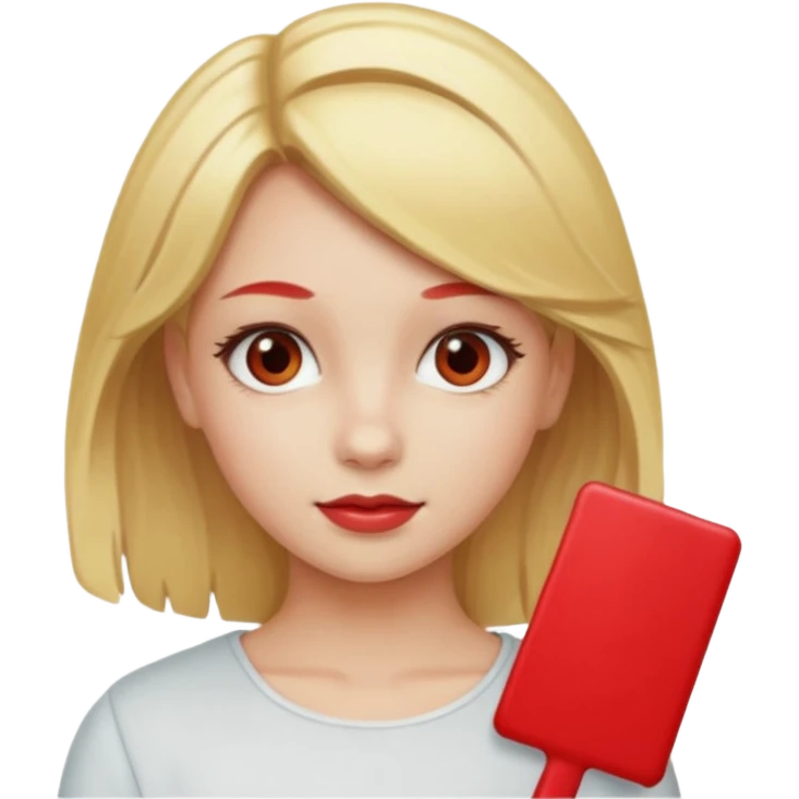  girl with blonde hair and red color hairclip emoji
