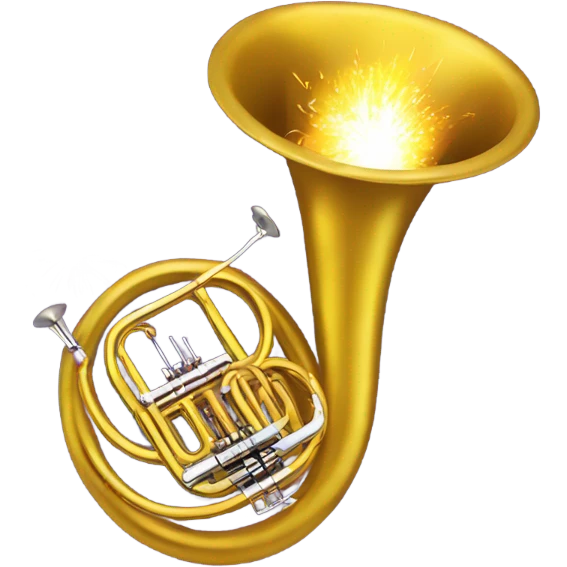 A sousaphone with fireworks exploding out of the bell emoji