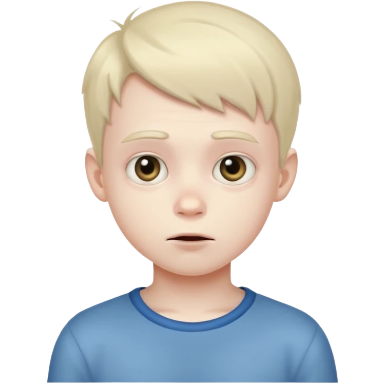 human boy wit cute and creepy expression  emoji