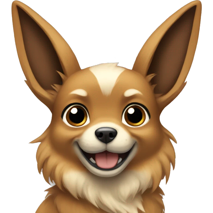 a dog emoji named eevee, as the pokemon. emoji