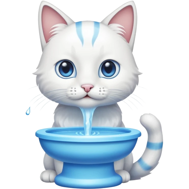 cat drinking from a water fountain emoji