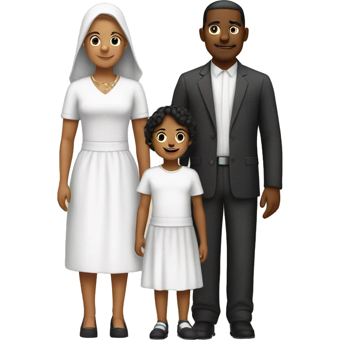 padre blanco y madre negra familia con 2 hijos emoji