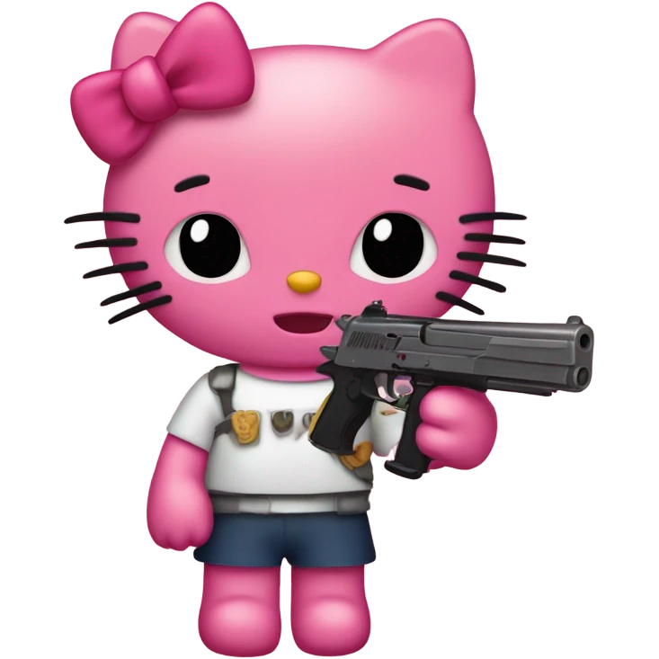 Hellokitty with gun emoji