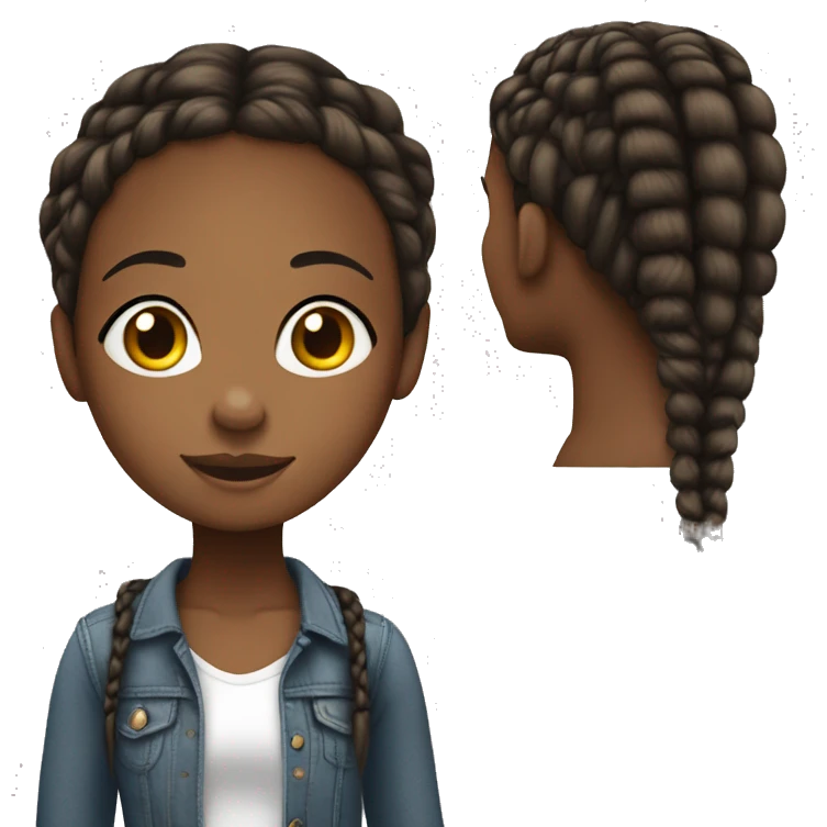 African American girl tall skinny with braids emoji