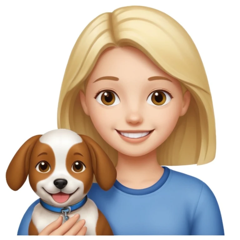 girl and her pet dog emoji