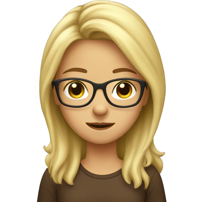blond girl with brown glasses who make a dab emoji