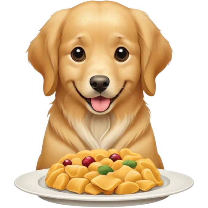 dog with a plate of food emoji