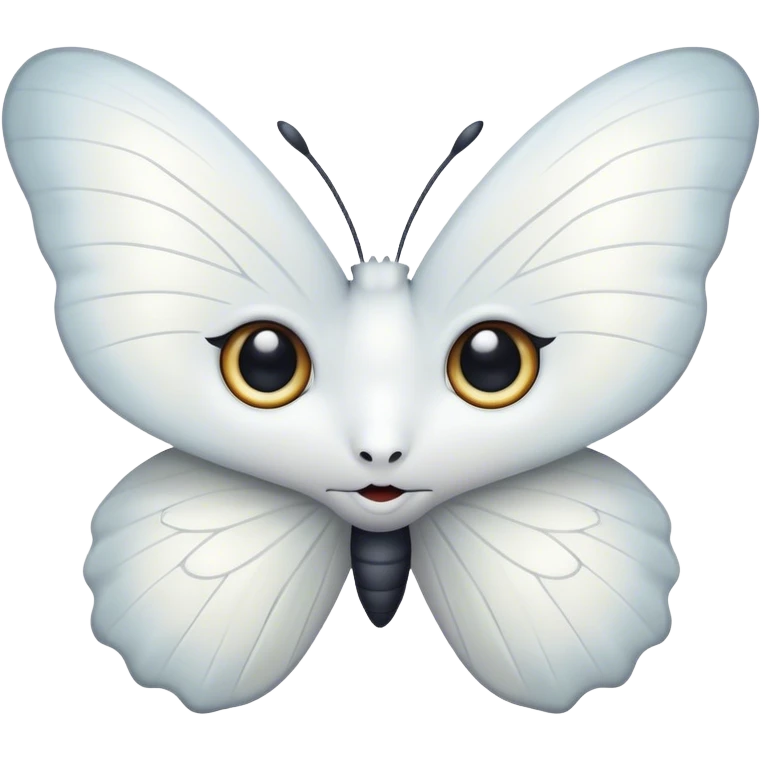 white butterfly with cute eyes emoji