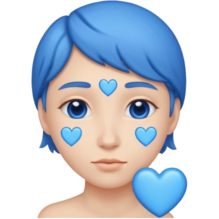 Head 🥰of love with blue hearts emoji