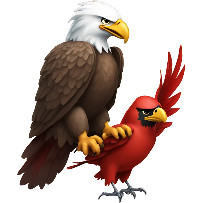 Eagle with cardinal in claws emoji