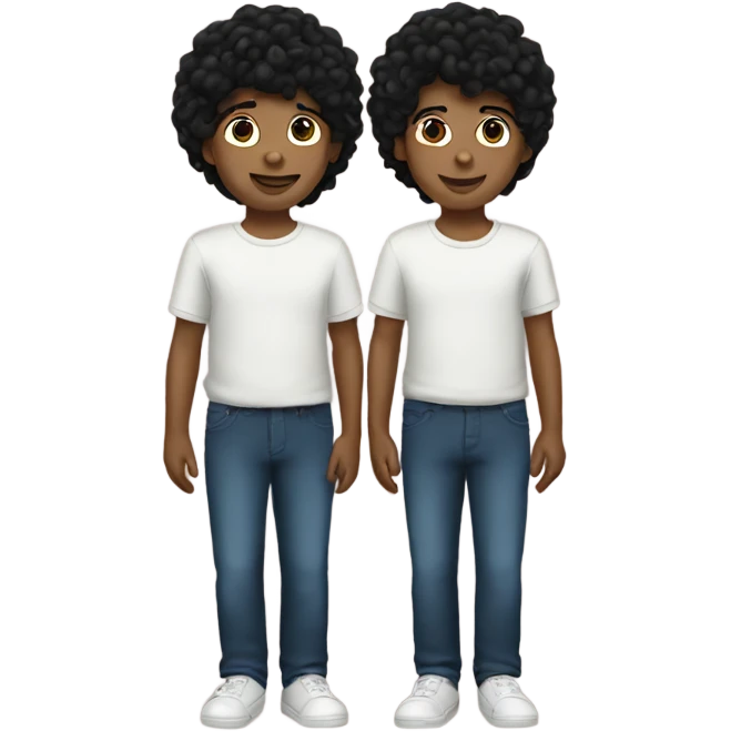 Twin boys with black hair emoji