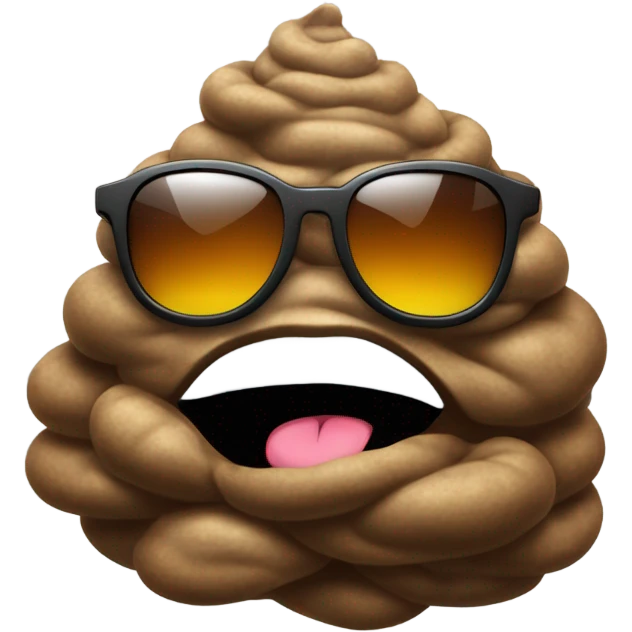 Poop with cool sunglasses and smelly  emoji