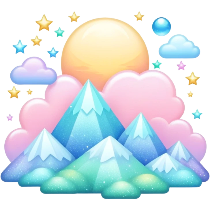 Pastel divine celestial glistening glossy sparkly shiny glittery scenery  emoji