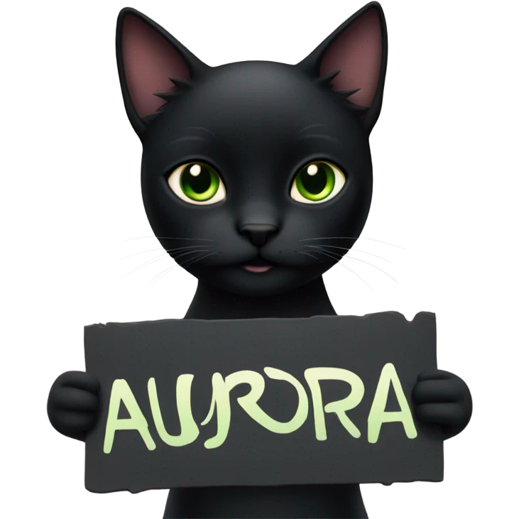 black cat with sign Aurora  emoji