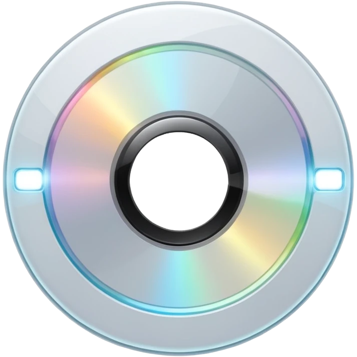 белый светящийся CD-диск, no background emoji