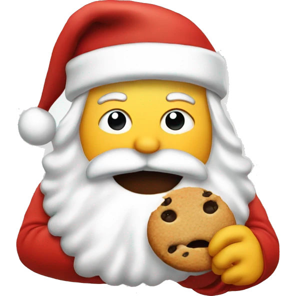 Santa eating a cookie  emoji