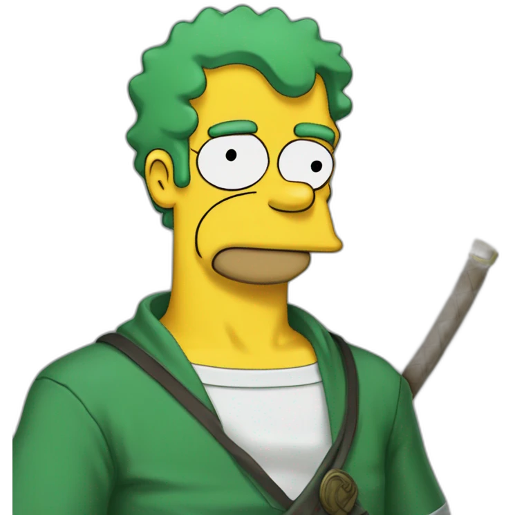 Homer simpson dress like Roronoa Zoro  emoji