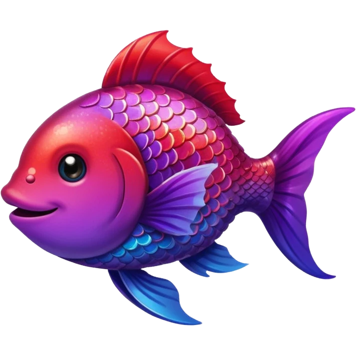 color gradient between red and purple glitter cute happy fish emoji