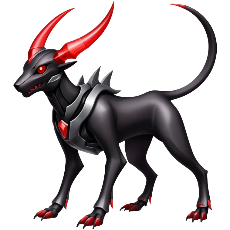Shiny Gothic Exotic Futuristic Houndoom-Genesect-Pokémon-Fakémon-hybrid-creature emoji