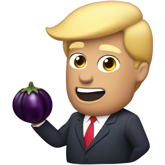 Donald trump eating eggplant emoji