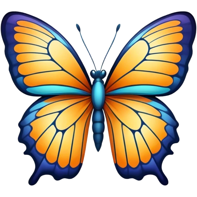 Two colored outlined butterfly emoji