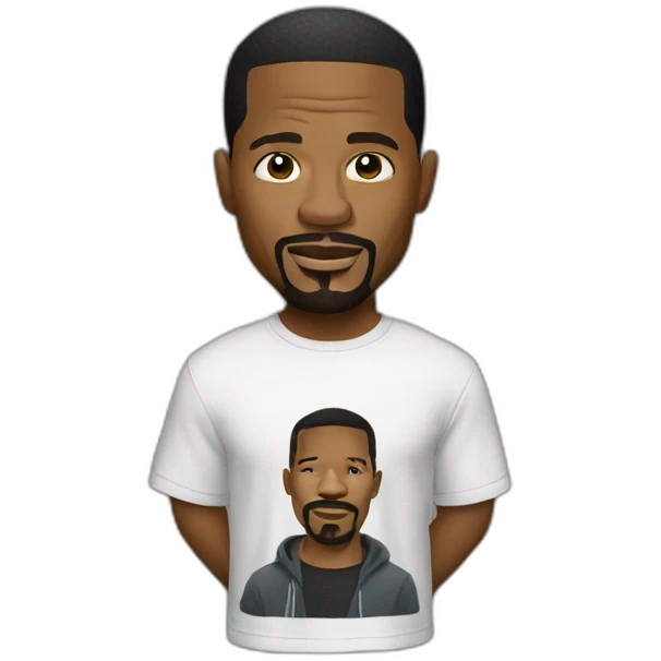 Jamie Foxx wearing t-shirt emoji