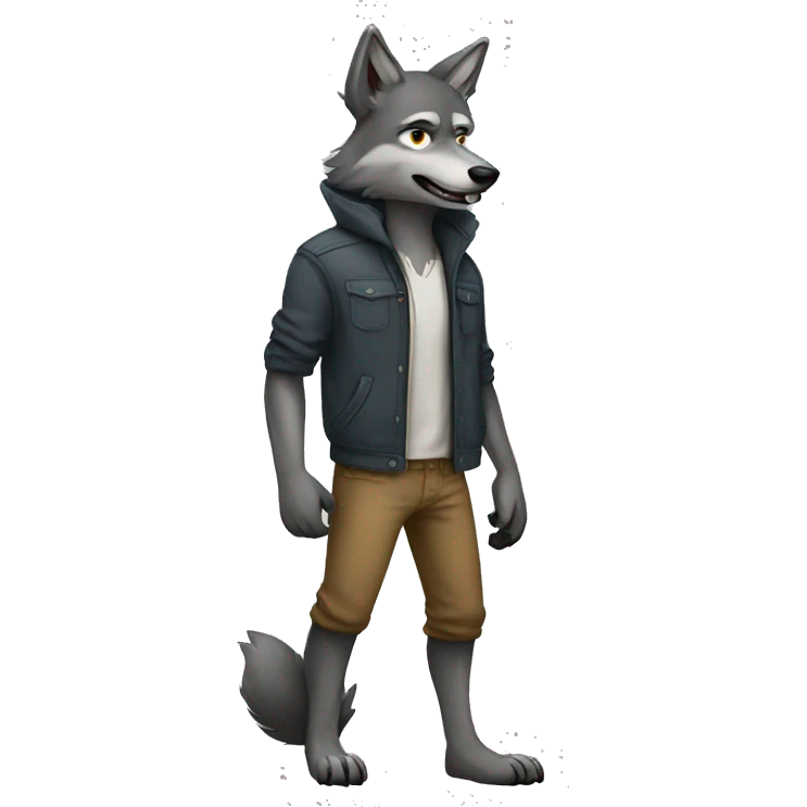 Wolf fullbody emoji