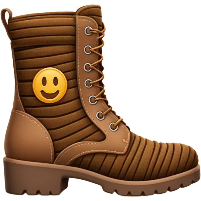 Patterned Corduroy texture ridges boots emoji