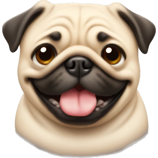 a happy fat pug emoji