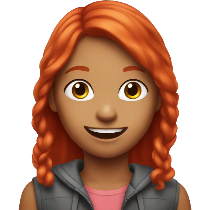 Red hair girl  having fun emoji