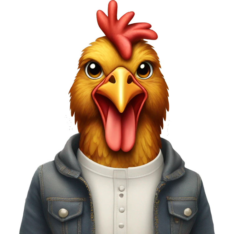 Chicken with clothes  emoji
