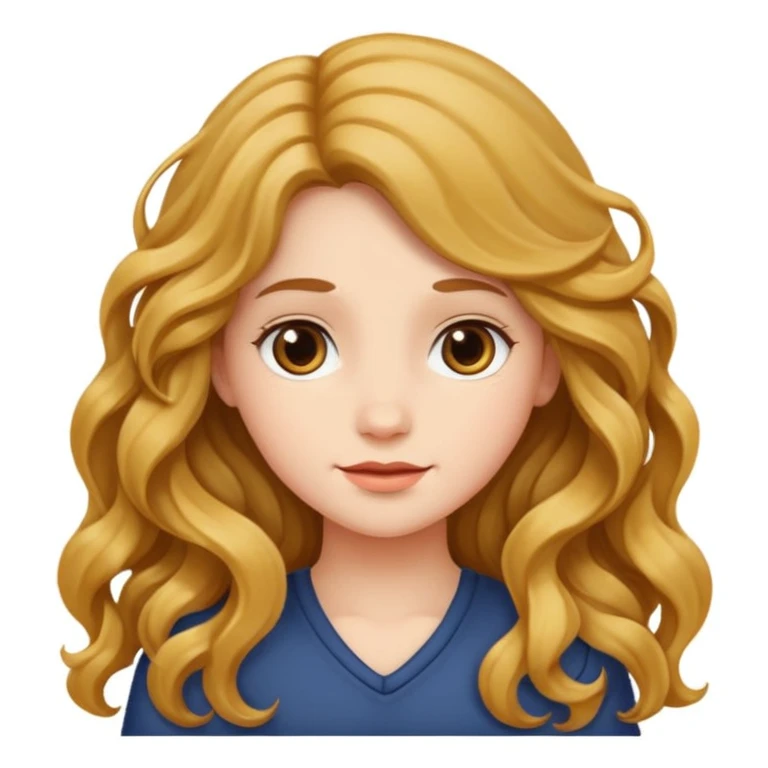 Esmer uzun dalgalı saçlı kız emoji