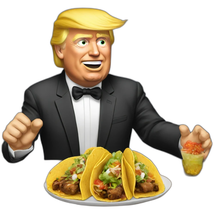 Trump qui mange un tacos emoji
