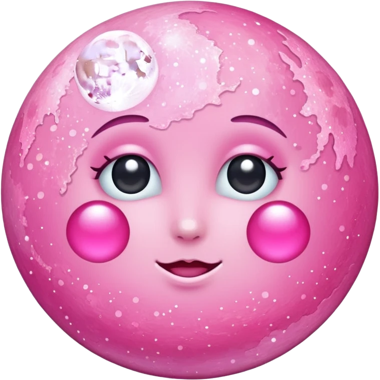 Pink sparkly moon emoji