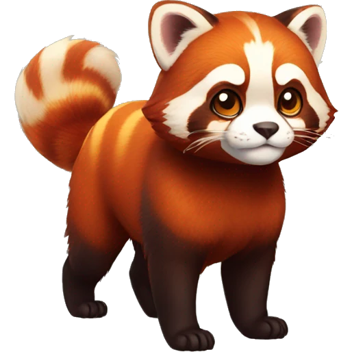 cute red-panda-cat-hybrid full body emoji