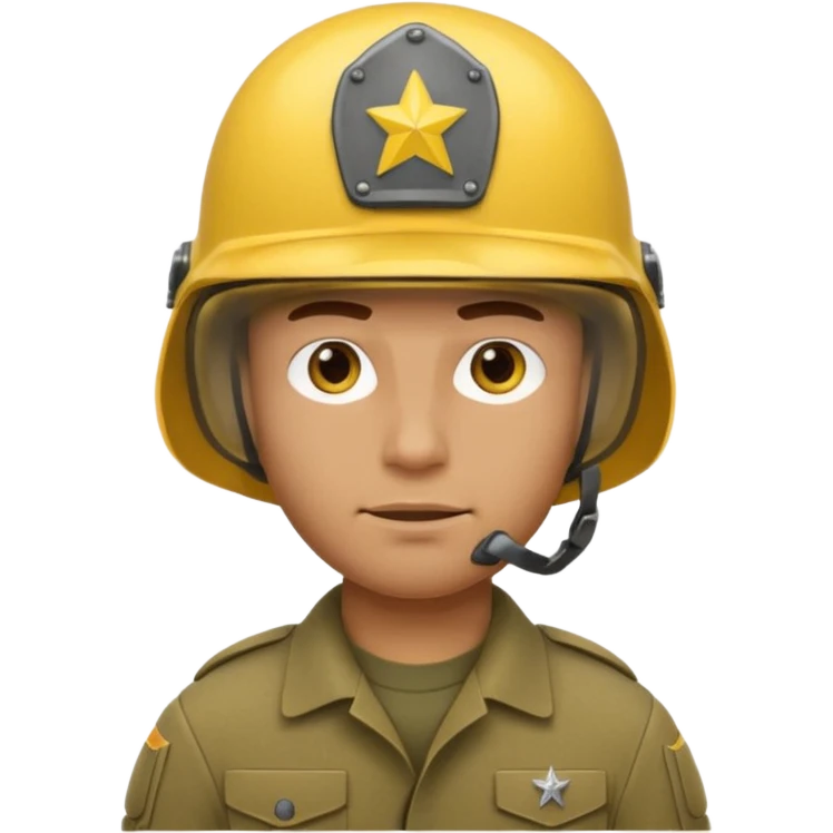 Soldier just face generic yellow with helmet no insignia emoji