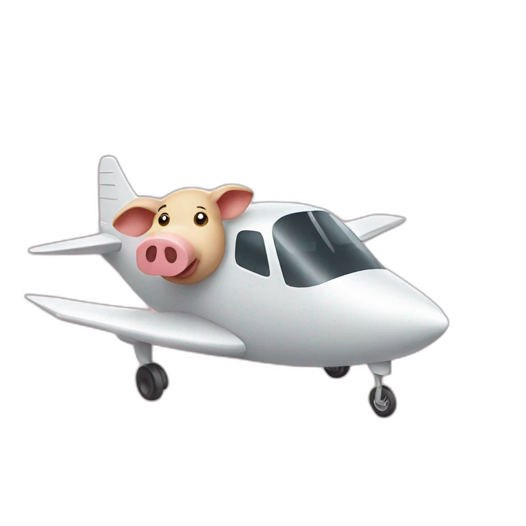 Un cochon sur un avion emoji